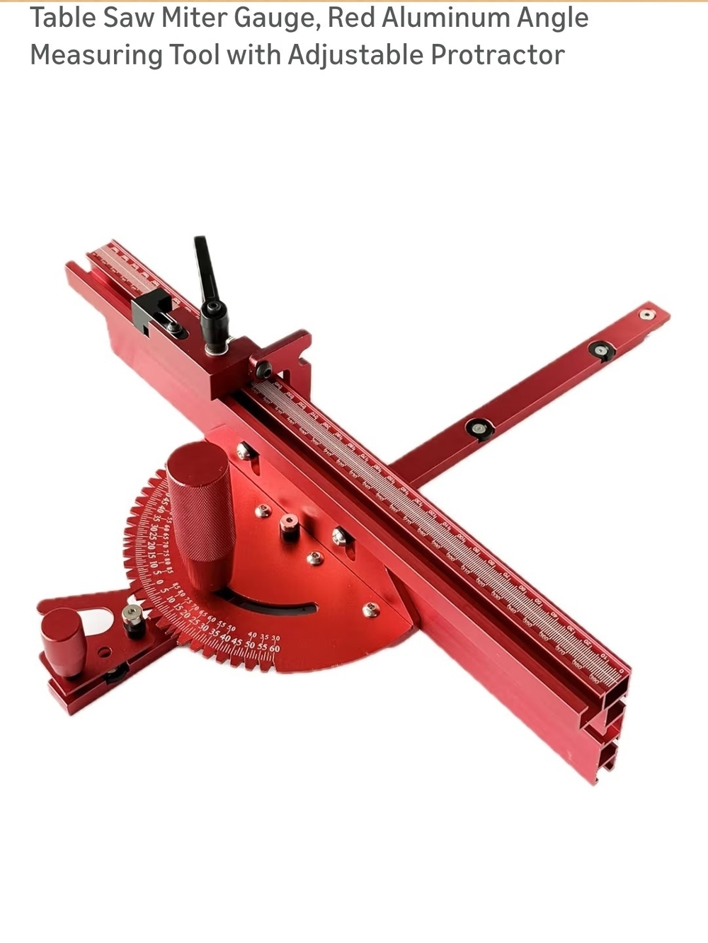 NIB Precision Red Table Saw Miter Gauge - 27 Angle Stops